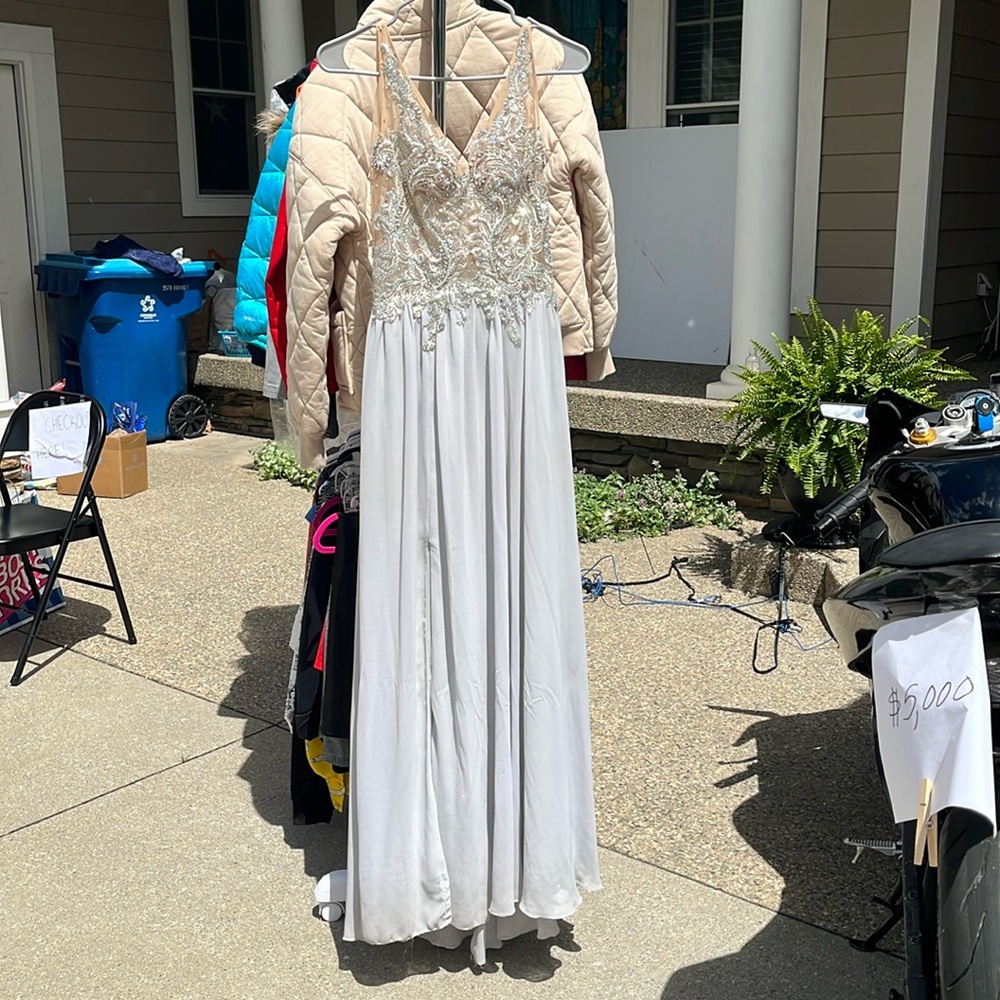 gray prom dress